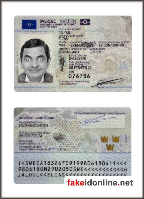 Sweden ID Card Template PSD